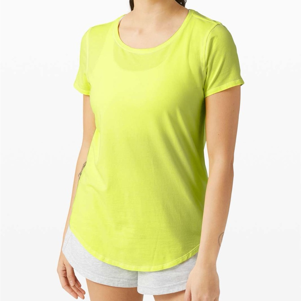 lululemon athletica Bright Yellow Short Sleeve Tee
